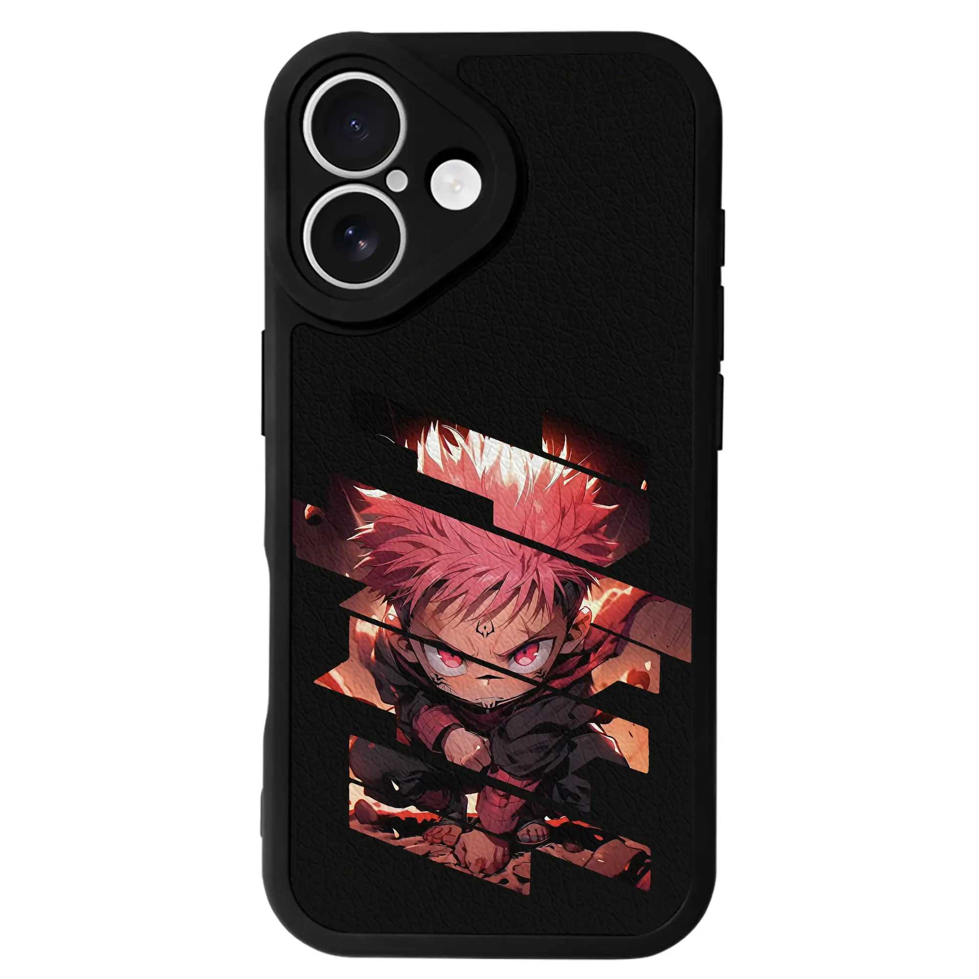 呪術廻戦 グッズ,虎杖 悠仁 - IPhone 16シリーズ対応 ・ シリコンスマホケース ・ レザー調 ・ 高精度フィット ・ 耐衝撃 ・ ワイヤレス充電対応 ・ 精密カット